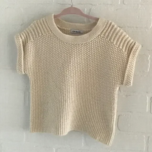 🌺 Host Pick !! 🌺 Okaïdi Cute tricot Cream Top - Girl Size 4 - Picture 1 of 4